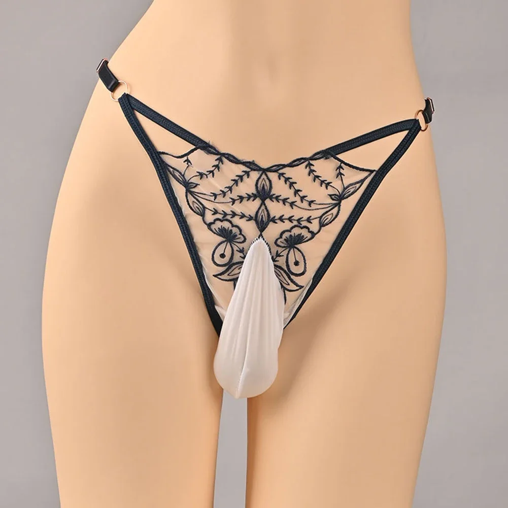 メンズロマンチックなセクシーなランジェリーシースルービキニボールポーチ Tバックレースパンティー中空大型下着下着ブリーフパンツ