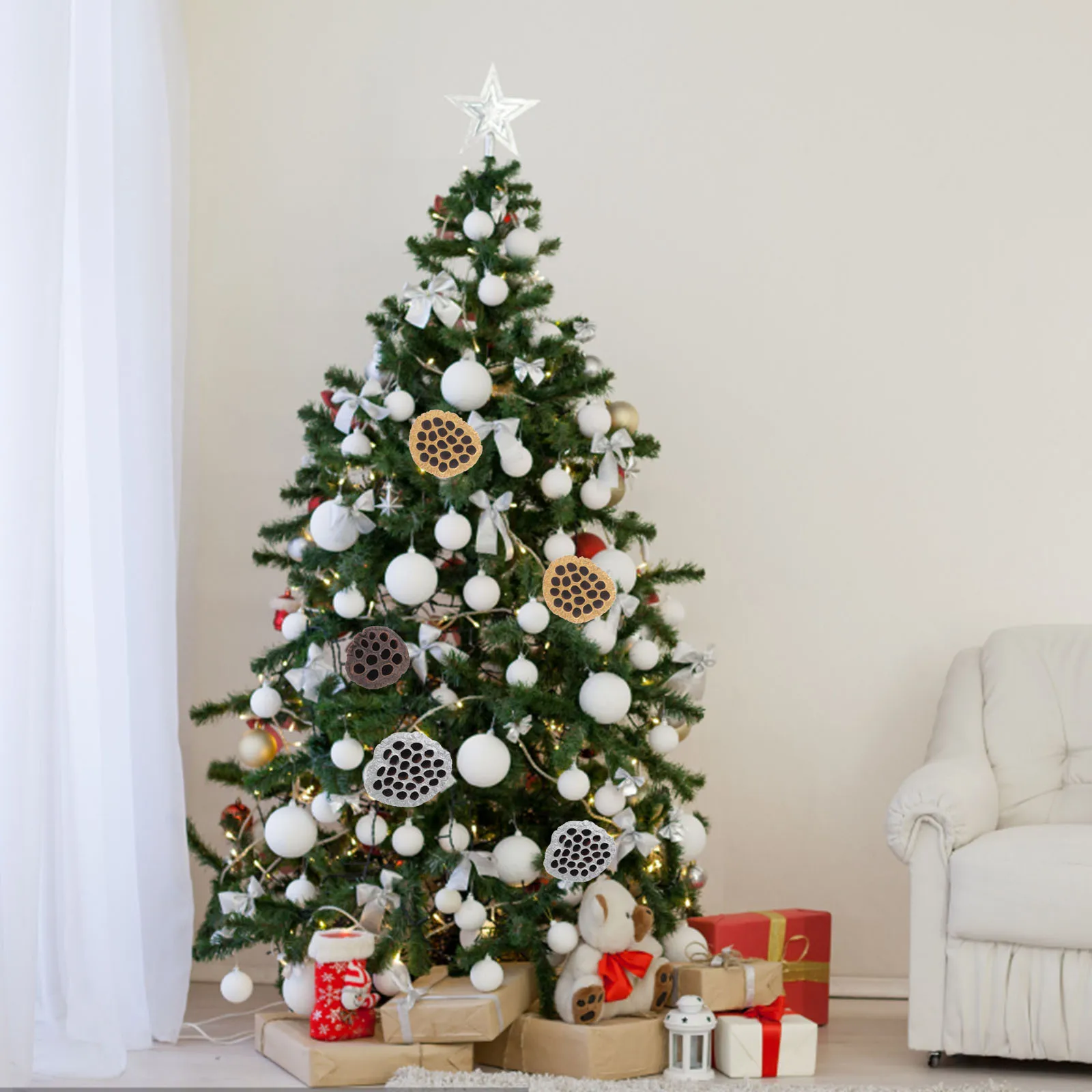 

12Pcs Dried Lotus Seedpods Unique Home Adornment for DIY Wedding Festival Party Decor Desktop Garden Office Space Decorative