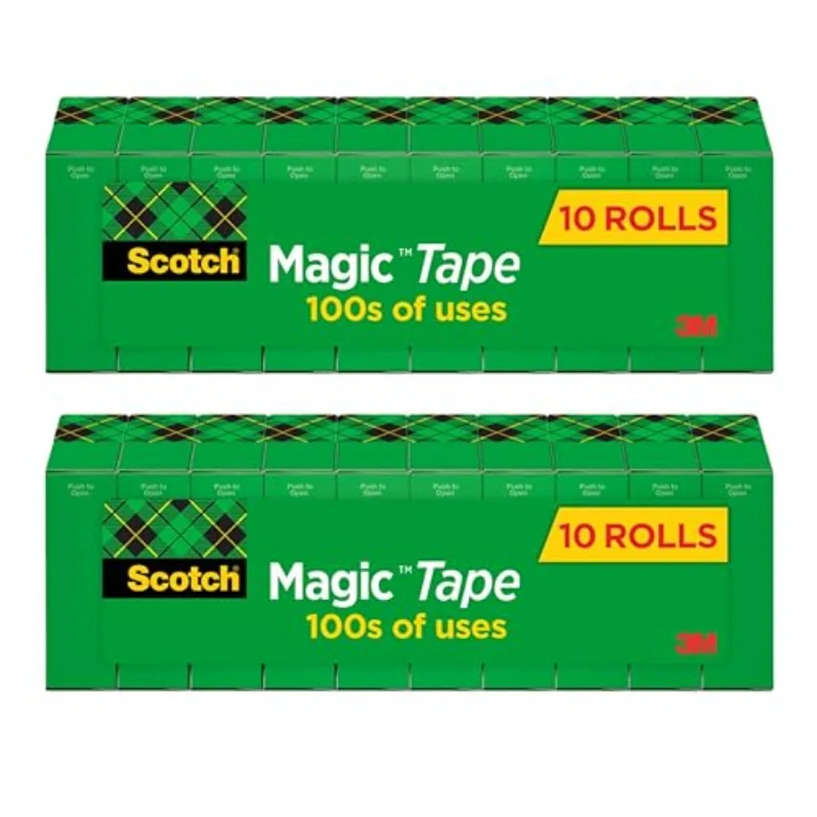 

Magic Tape Refill Rolls, Invisible Matte Finish, 3/4" x 1000" 1" Core,2-Pack ( Total ), Permanent Adhesive for Office, School,
