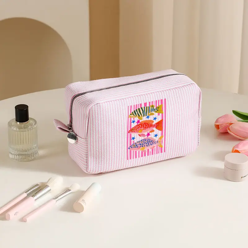 

Maximalist Tropical Fish Trio Fish Lover Gift Versatile for Various Situations Travel Toiletry Organizer Everyday Use Makeup Bag