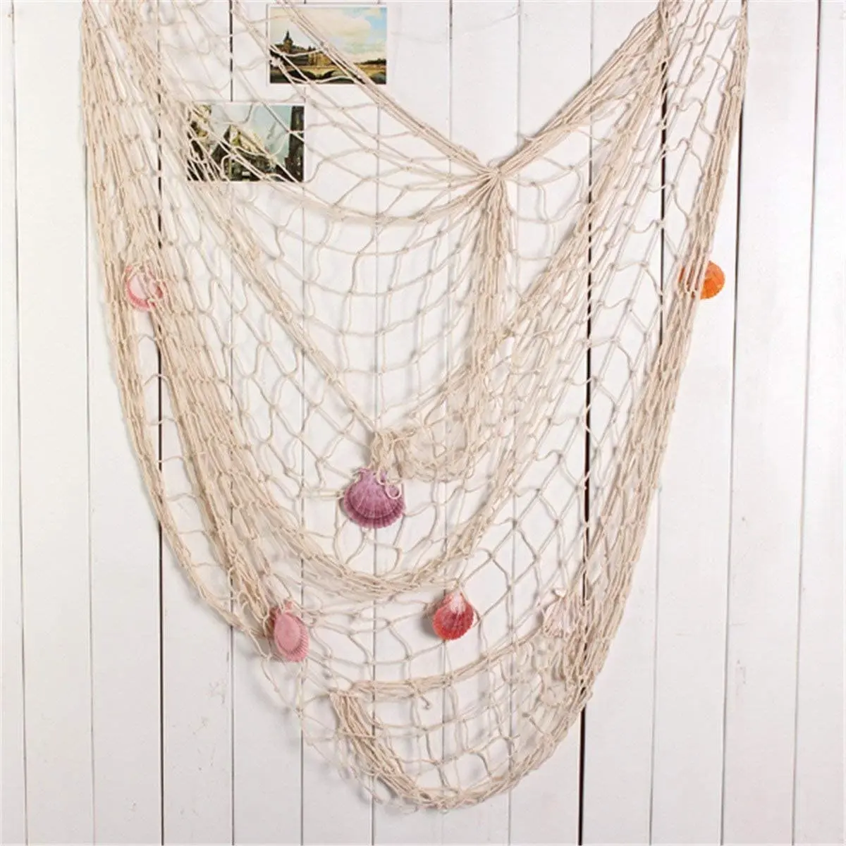 Nautical Fishing Net Wall Decor with Sea Shells And Starfish Ocean Theme Hanging Home Decor for under the Sea Birthday Party