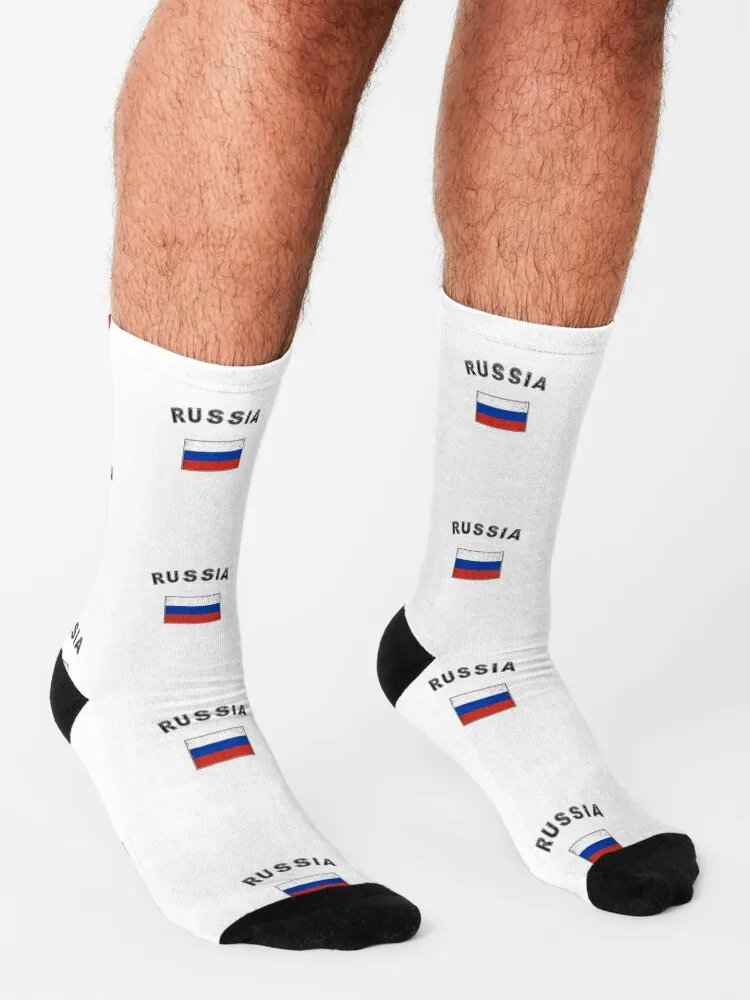 Chaussettes drapeau russe pour hommes et femmes, jarretière brillante, chaussettes hip hop, cadeaux de la Saint-Valentin, Russie, nouveau