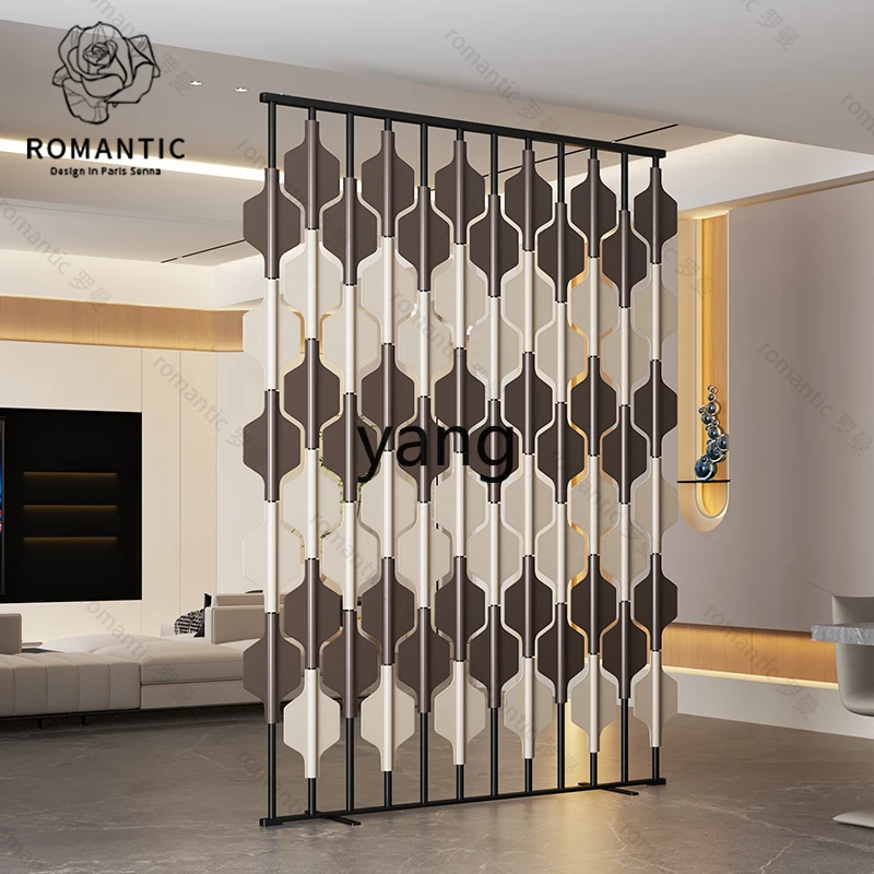 LXL Household Living Room Entrance Stainless Steel Folding Screen Partition Modern Bedroom Occlusion