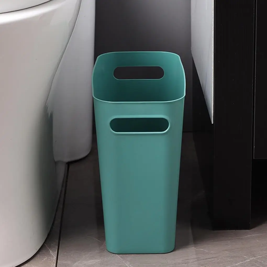 Slim Large Trash Can Wastebasket Garbage Container High-Capacity for Bedroom Kitchen Office Storage Bin Orange