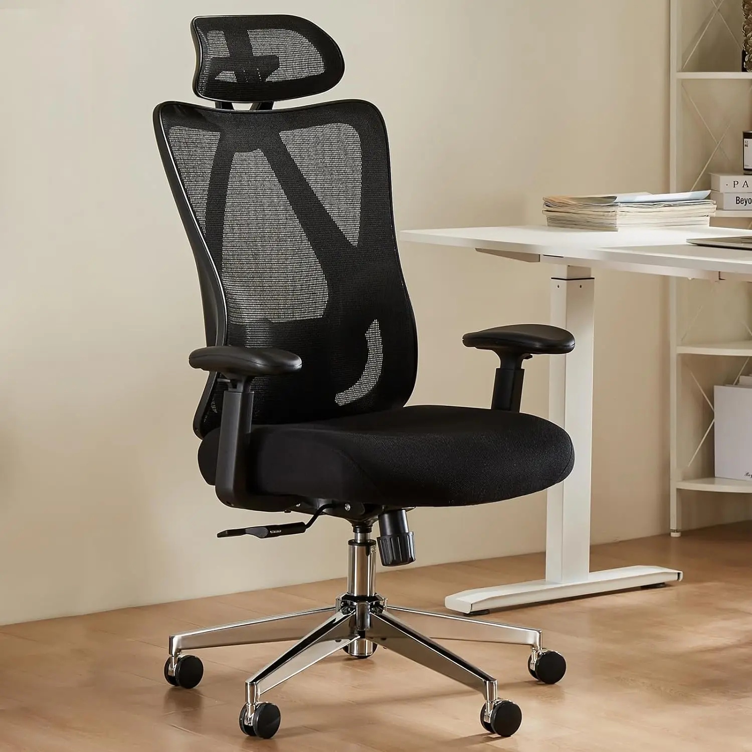 

Chair Office Computer Desk,Gaming Ergonomic Chair Mid Back with Adjustable Height, Swivel Chair with Flip-Up Arms Lu
