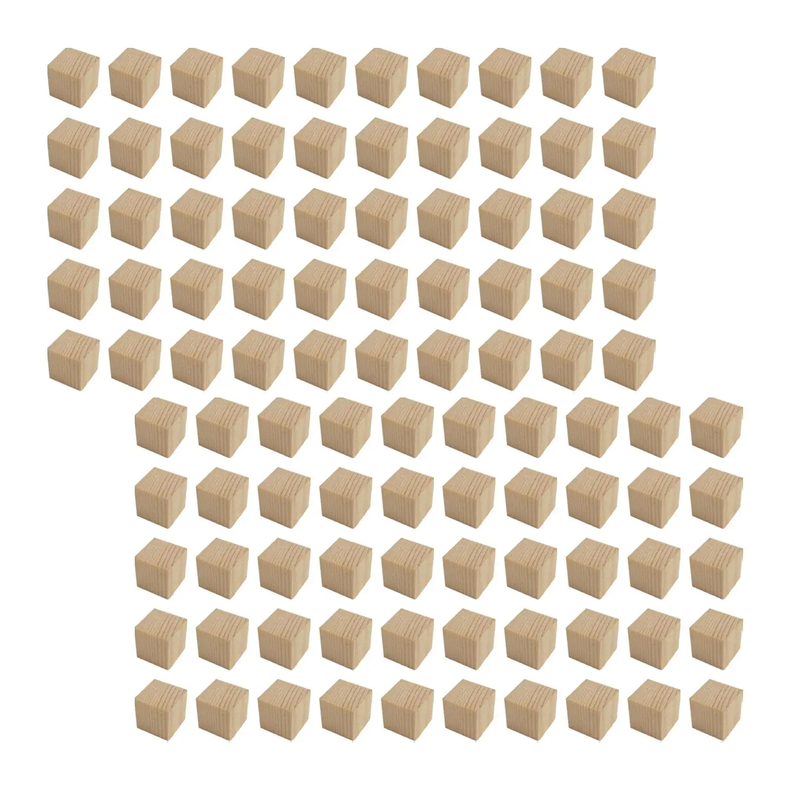 100 Pieces Wooden Blocks Square Blocks for Making Numbers Crafting Puzzles