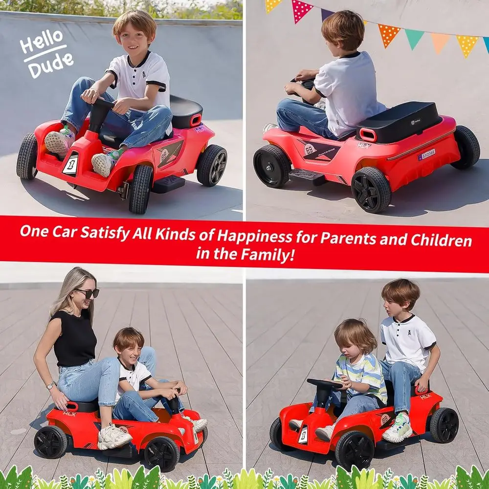 Samochodzik elektryczny dla dzieci 24V, 2-osobowy, z pilotem dla rodziców i dzieci, 2 * akumulatory 7Ah, 2 * duże silniki 120W, schowek.