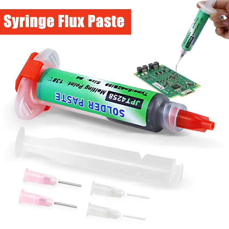 Lead-free Welding Paste Sn42bi58 SMD 138℃ Low Temperature Syringe No Clean Solder Paste for Iphone Tail Repair SMD BGA Soldering