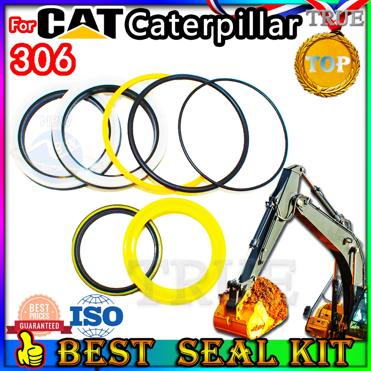 

For Caterpillar 306 Oil Seal Repair Kit CAT Boom Arm Bucket Excavator Hydraulic Cylinder Dust Bushing FKM High Suppliers Fix