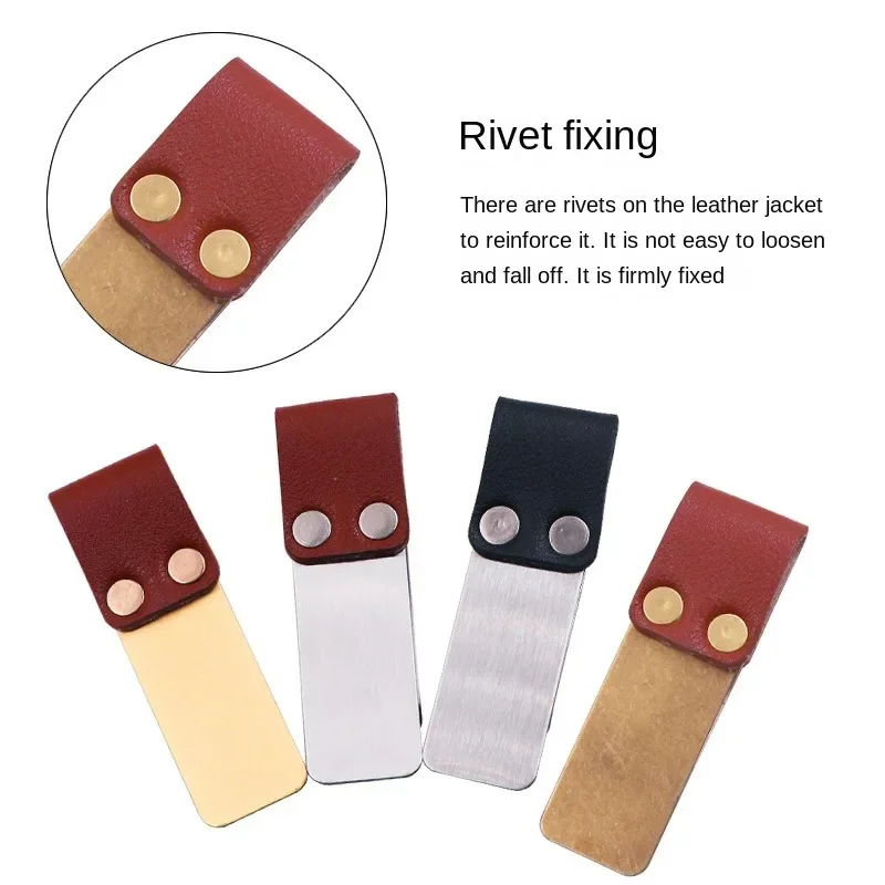 1 Pc Metalen Notebook Penhouder Retro Metalen Lederen Pen Clip Rvs Journal Notebook Papier Map