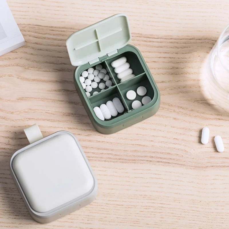 2023 New Design Pill Case Portable 4 Grids Nordic Pill Box Drug Tablet Medicine Storage Holder Splitter Organizer Container Case