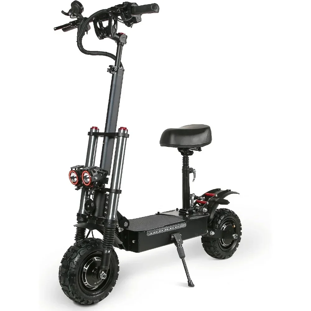 

Electric Scooter High Power Dual Drive 5600W Motor Up To 50 MPH and 60 Miles Range 11 Inch Tubeless Off Road Tires Scooter