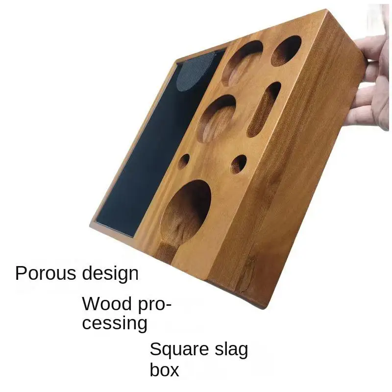 Multifunction Wooden Espresso Knock Box And Tamping Station 51/54/58mm Coffee Anti-Pressure Walnut Pad Stand Coffee Tool Rack