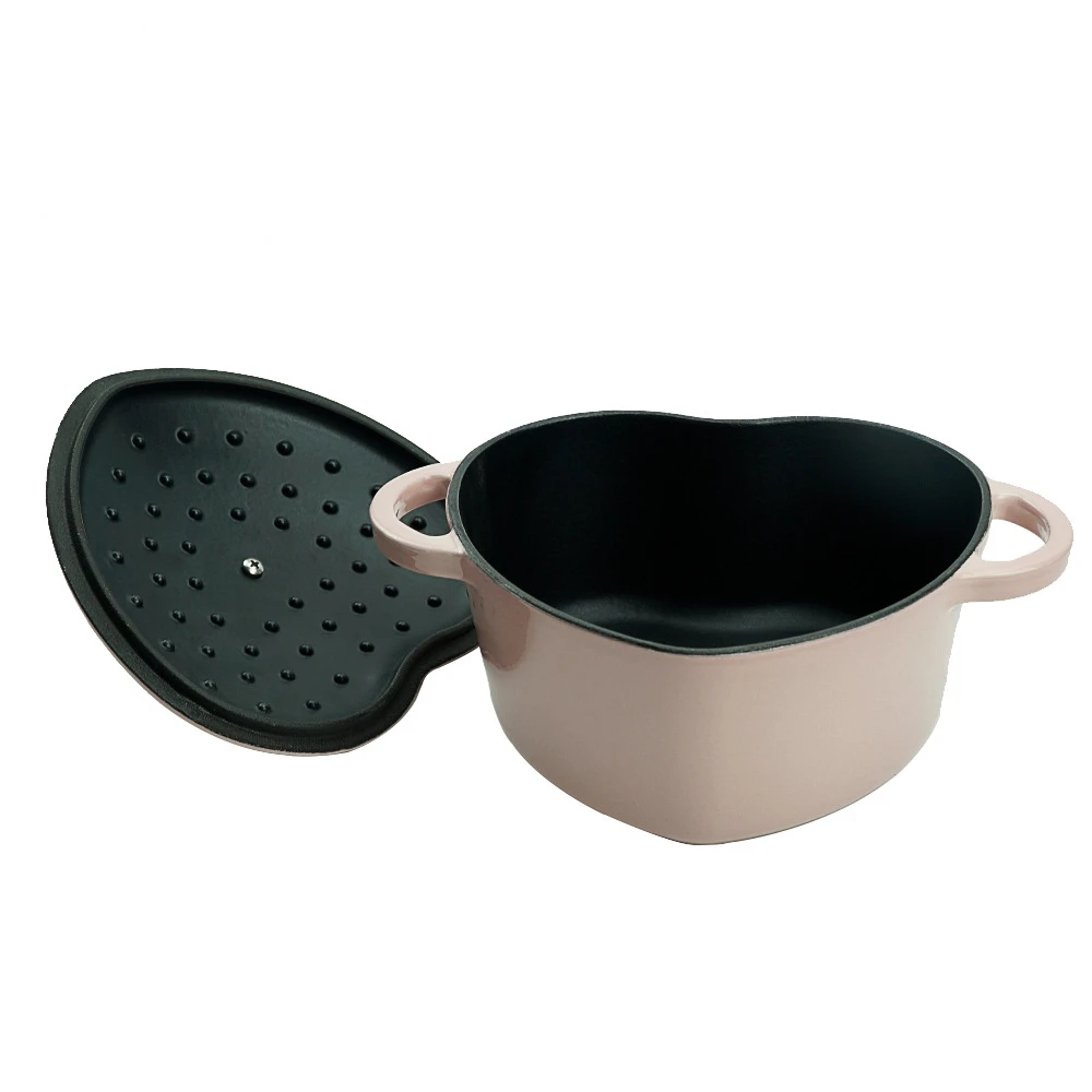 

Heart shaped enamel pot cast iron Household soup pot Enamel multifunctional non stick cooking pot cookware