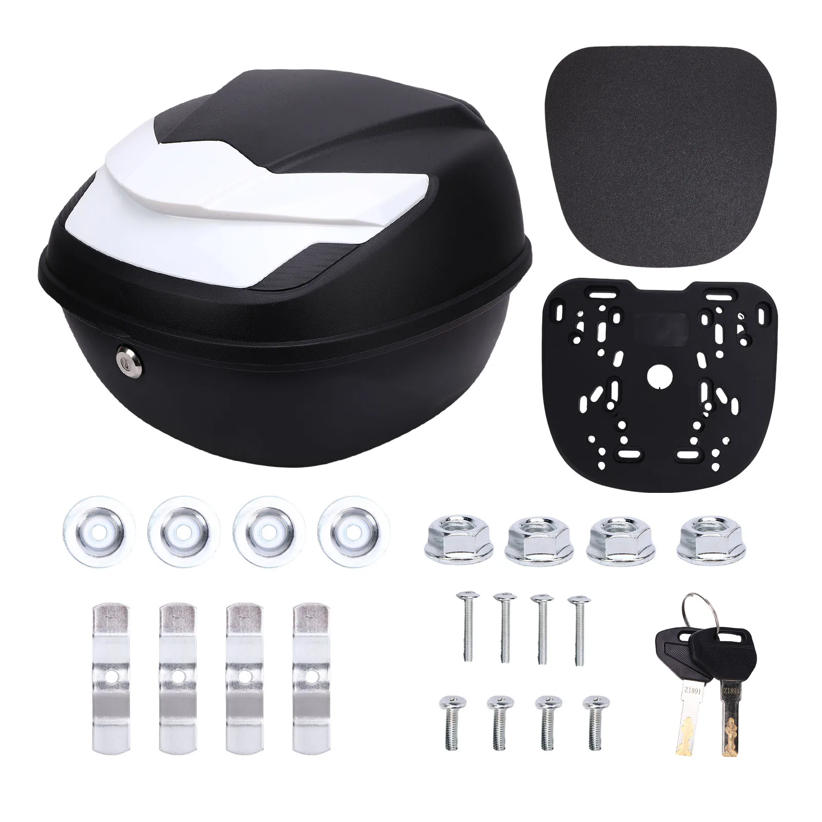 

39L Motorcycle Top Case Waterproofing Luggage Storage Trunk Tail Box with 2 Keys for Scooter Motorcycles Storage Box