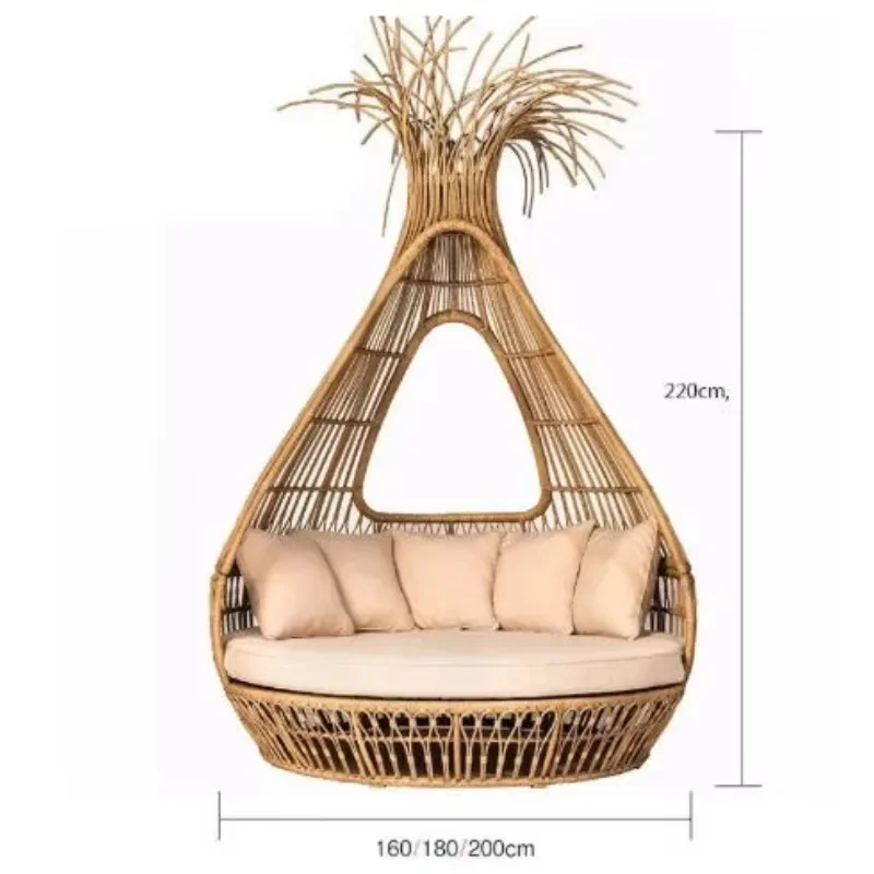 Outdoor chair Rattan lounge chair Waterproof and durable courtyard