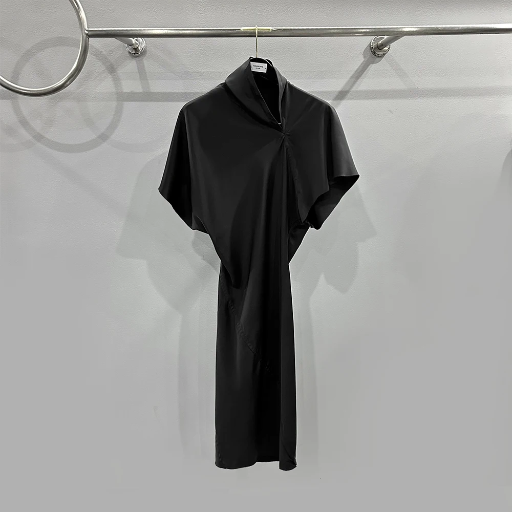 Owen Seak Robe décontractée pour femme, jupe d'été au-dessus du genou, style gothique, jupe sirène noire à volants