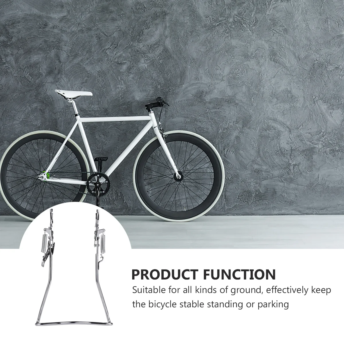 

Parking Rack for Bicycles Double Foot Stand Sturdy Iron Bike Support Frame for Safe Leaning and Convenient Maintenance