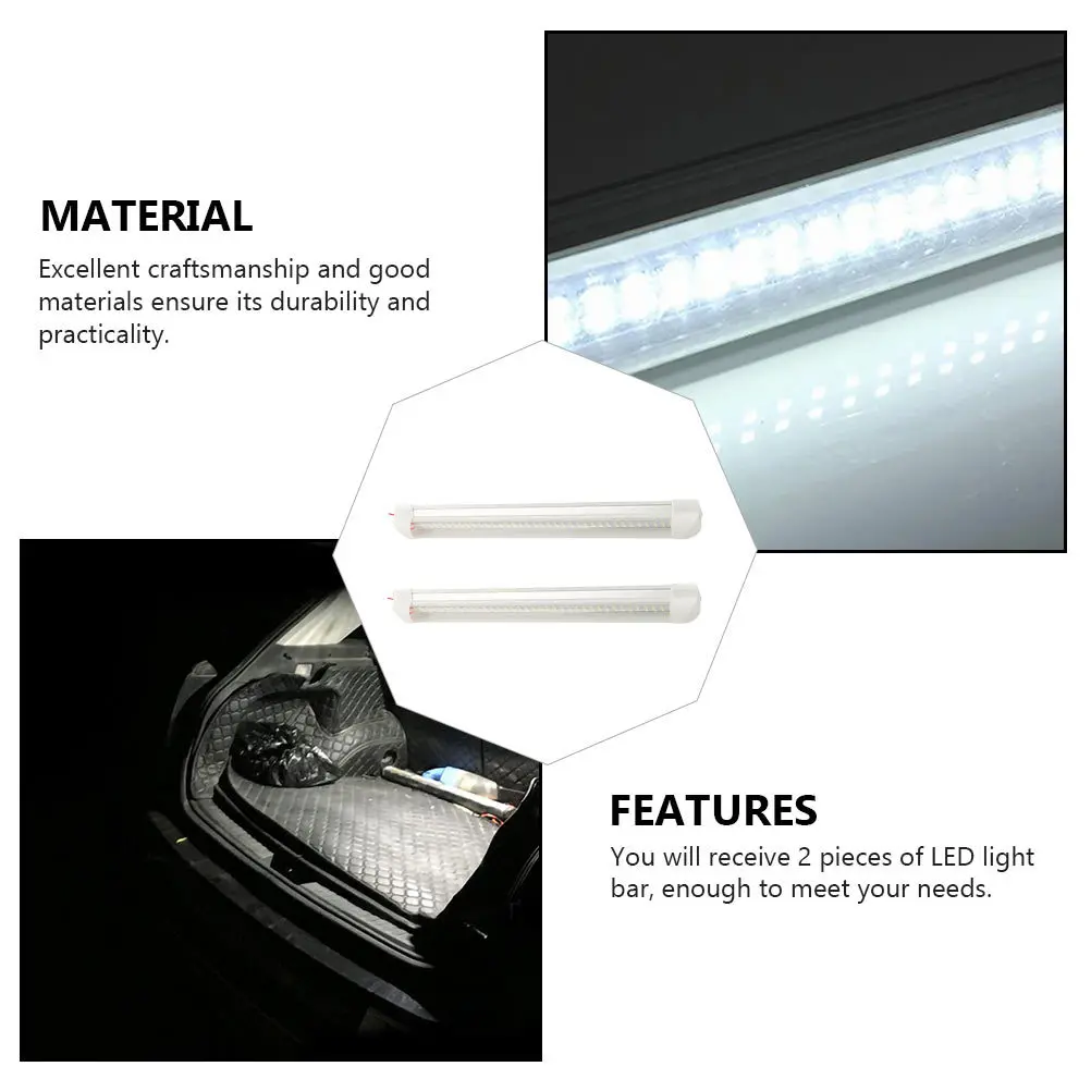 2 pièces Led lampe de lecture perles Super lumineuses pour voiture Rv Van camion éclairage intérieur bande lampe Tube véhicule accessoires