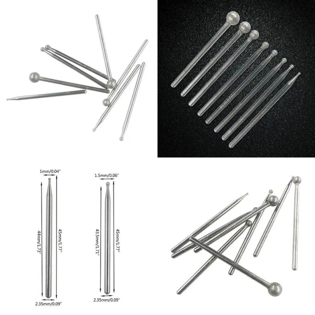 

652F Diamond Grinding Bits Rotary Tools Abrasive Mounted Stone Grinding Wheel for Stone Jewelry Ceramic Carving Polishing