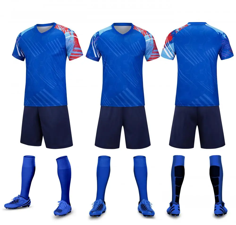 Custom Adult And Youth Soccer Uniform Breathable Quick Dry Soccer Football Jersey Sets Team Football kit