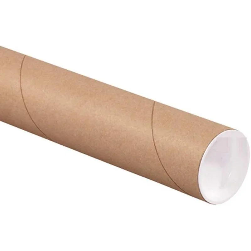 4 x 30, .080 thick Kraft Heavy-Duty Mailing tubes with End Caps (25)