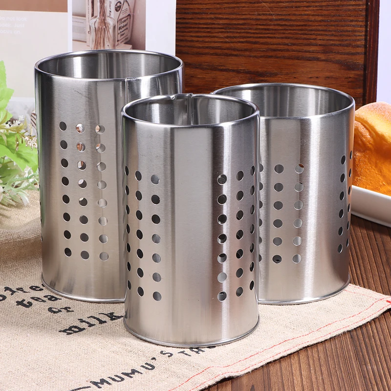 

Kitchen Storage Shelf Stainless Steel Chopsticks Holder Cage Countertop Utensil Organizer Cutlery Rack Storage Holder