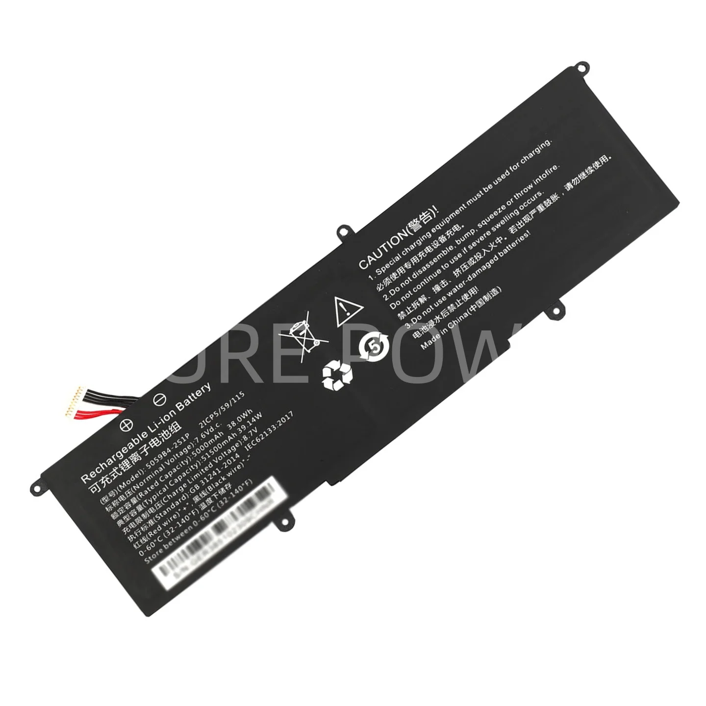 New Laptop Battery 5059B4-2S1P 7.6V 38WH 5000mAh High Quality Long Battery Life For Chuwi FreeBook 13.5 Inch CWI557