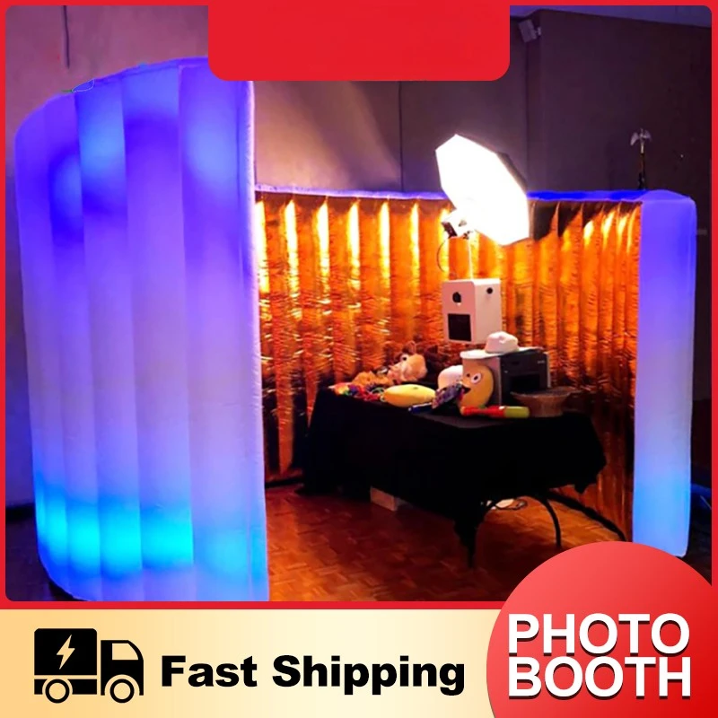 Inflatable Curved Backdrop Wall   Photo Booth 3x2.4m Inflatable Photo Booth Enclosure for Trade Shows Events Party Decor