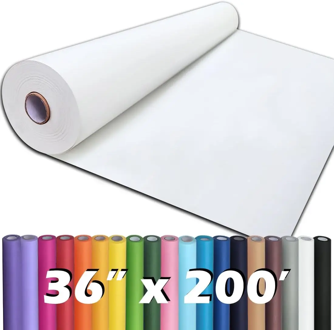 

Белая крафт-бумага в рулоне 36" x 200' для рукоделия, упаковки подарков, оформления досок объявлений и покрытия столов - 80 г/м², особо прочная