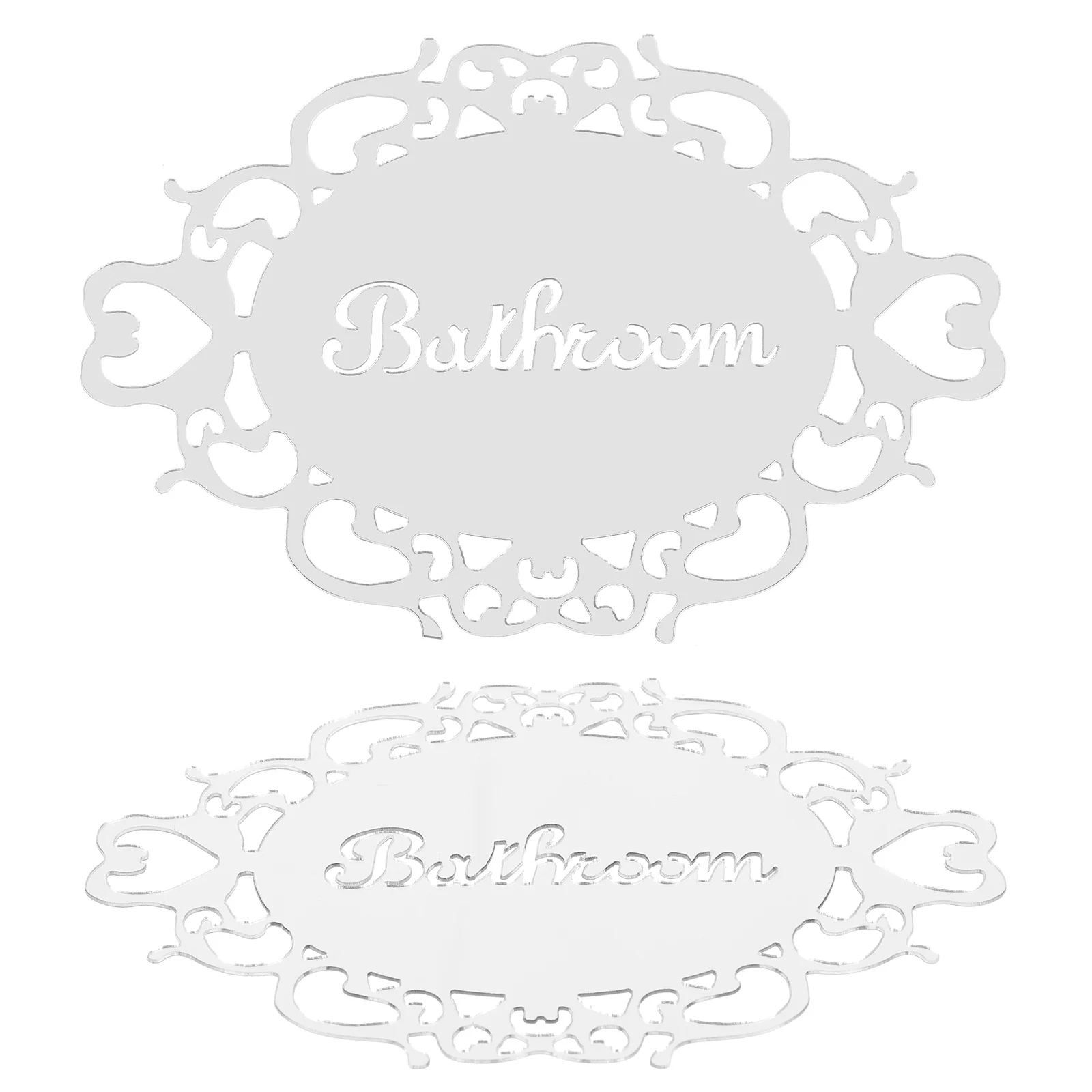 

2Pcs Bathroom Sign Self Adhesive Acrylic Symbols Toilet Restroom Home Office Signs Clear Notice Easily Readable