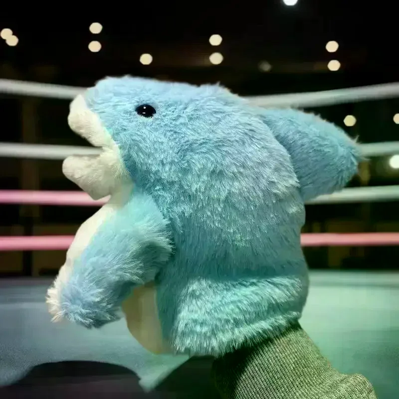 

Очаровательная плюшевая ручная кукла синей акулы, мягкая игрушка-животное для образования ребенка, идеальный подарок для детей