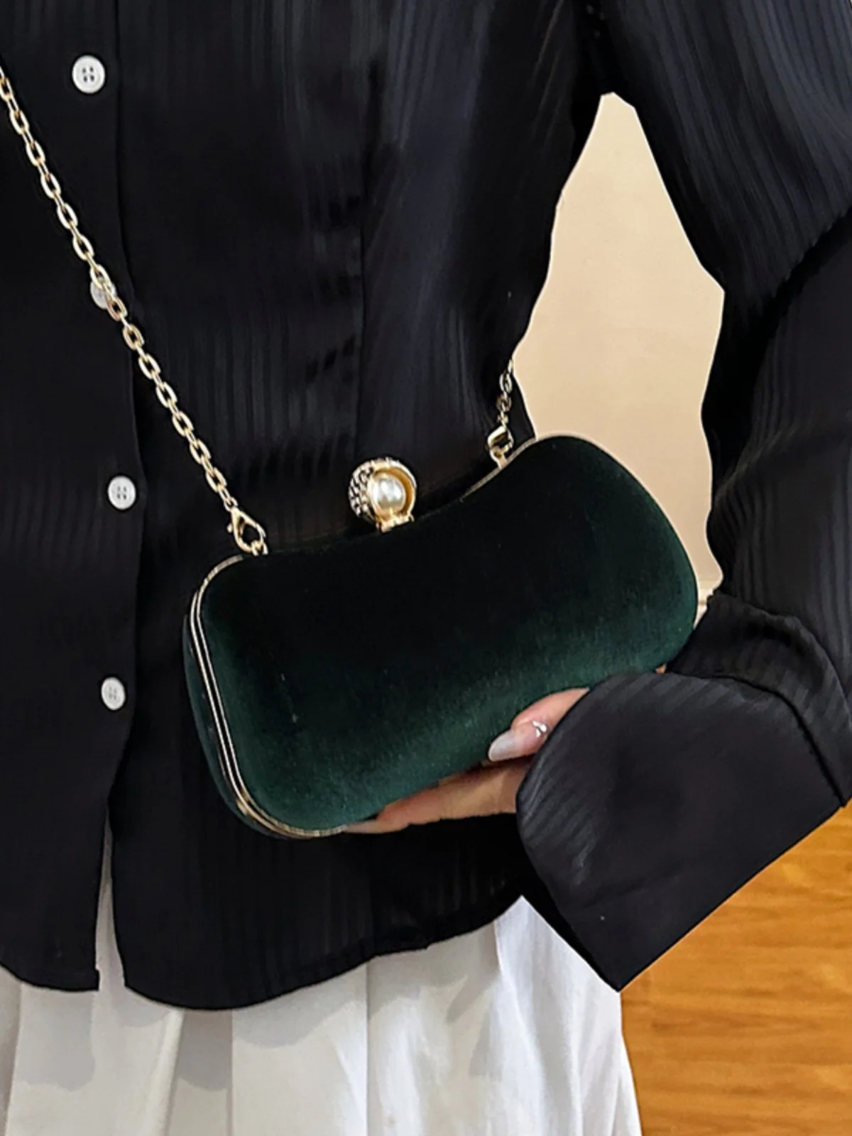 ハイエンド宴会クラッチバッグ女性のためのヴィンテージコーデュロイパーティーショルダーバッグライト高級グラデーションミニチェーンクロスボディ財布