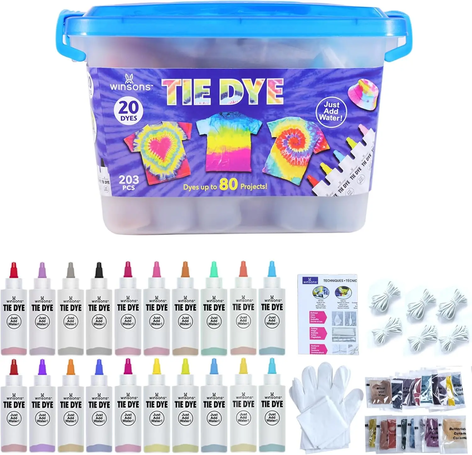 

Tie Dye Kit, 8 Colours Non Toxic Fabric Dye Art Set for Women for Homemade Party Creative Group Activities DIY Gift