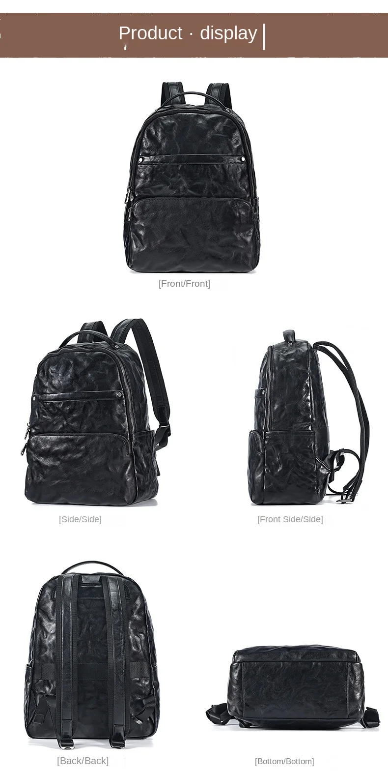 Tas Ransel Kulit Asli Pria 2025 Model Terbaru Kapasitas Besar untuk Laptop 14-15.6 Inch Tas Komputer Baru Tas Sekolah Pelajar Tas Ransel Travel