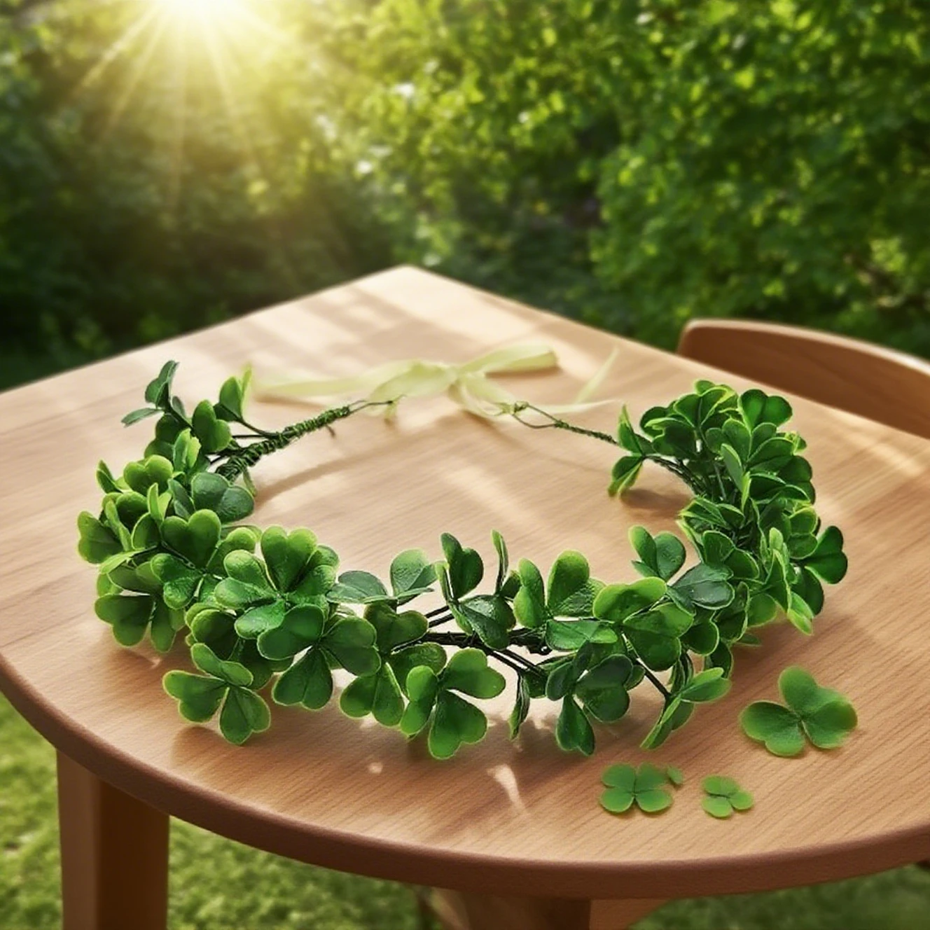 

Clover Wreath Headwear St. Patrick's Day Decoration Shooting Forest Green Plants Lucky Grass Photography Props Hair Accessories