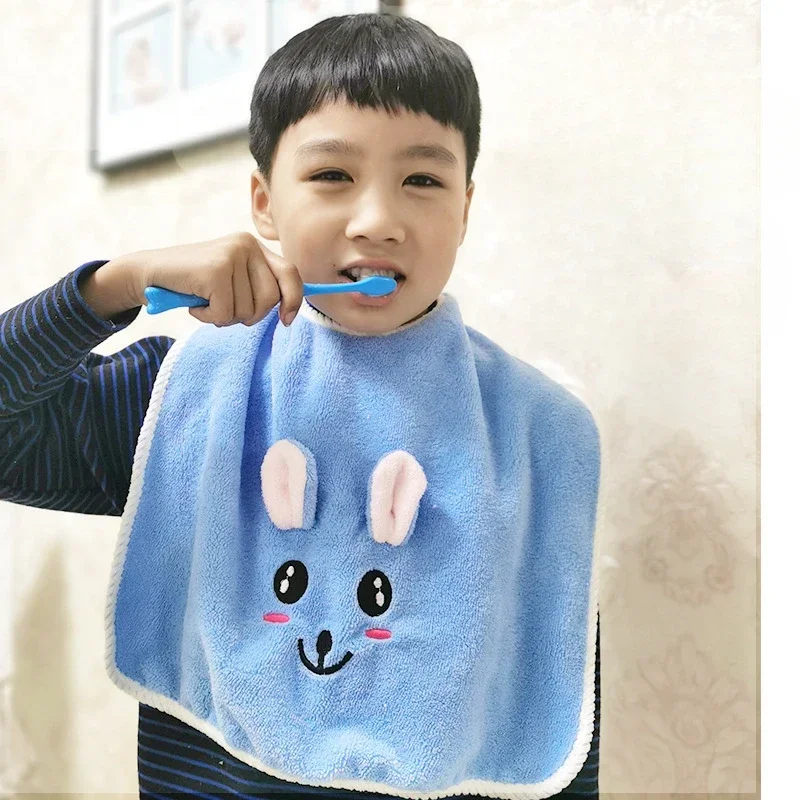 Baby Bibs for Children Washing Face Towel Soft Salive Towel Boys Girls Learning Brushing Teeth Towel for 3-8 Years Kids