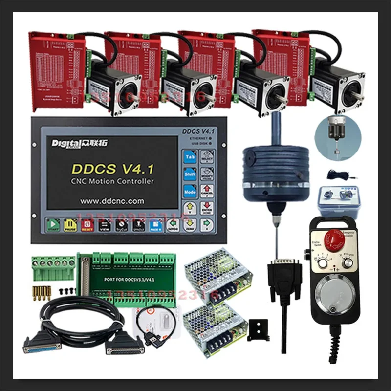Ddcsv3.1 Upgrade Ddcsv4.14 Axis Cnc Engraving Machine Controller Nema23 Hybrid Servo Motor Kit 3d Edge Finder E-stop Mpg 75w 24v