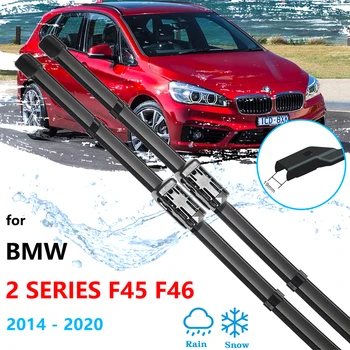 BMW 2 시리즈 액티브 투어러 F45 F46 MK1 2014 ~ 2020 프레임리스 프론트 리어 세트 와이퍼 블레이드, 자동차 창문 교체 청소, 2x