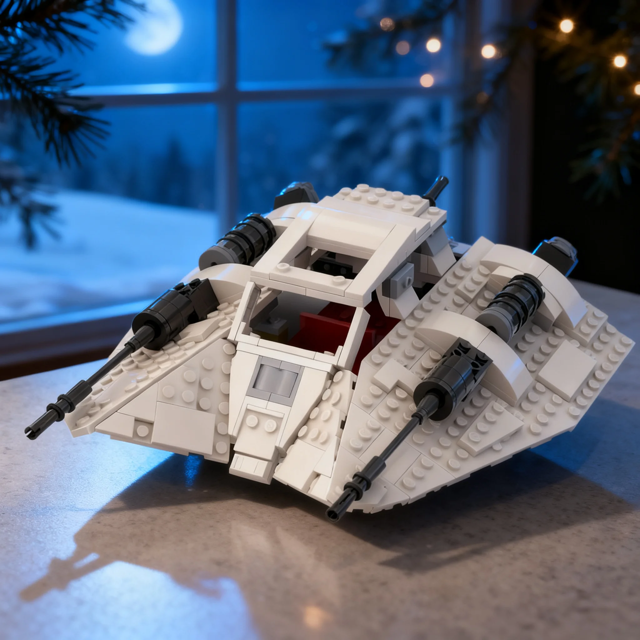 330 деталей MOC Snowspeeder, альтернативная сборка с использованием модели Star Battle, конструктор, игрушка, рождественский подарок, архитектурное искусство, сборка.