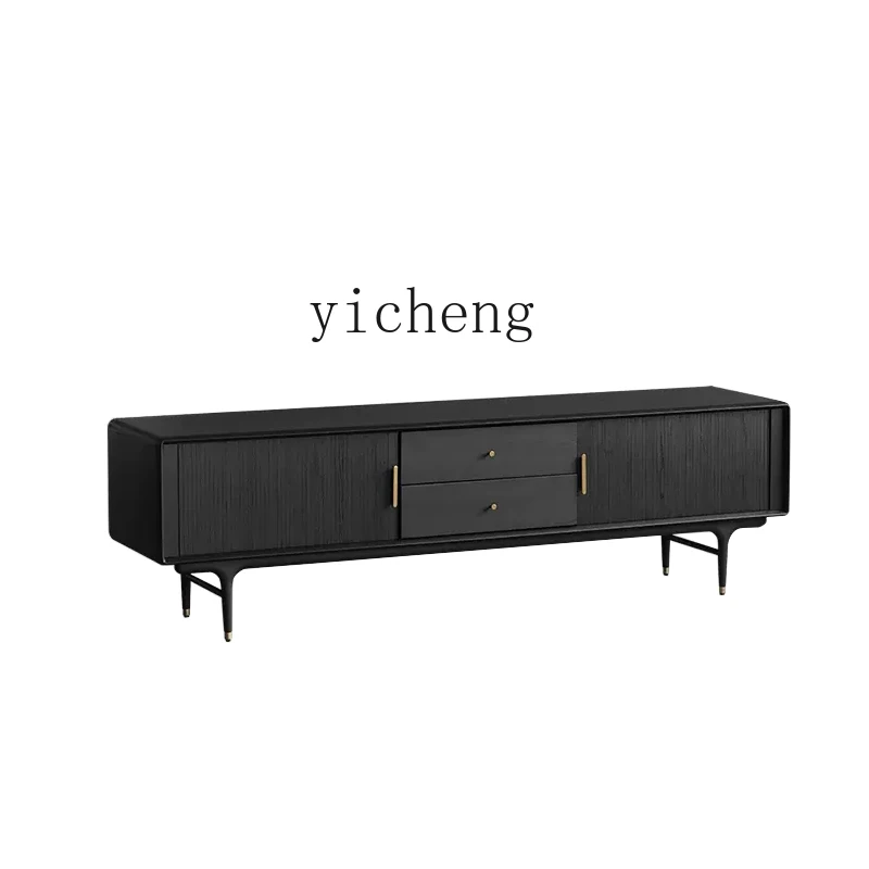 

ZC Industrial Style Solid Wood TV Cabinet Tea Table Combination Living Room Middle-Ancient Furniture Locker