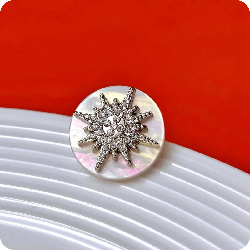 10 قطعة زر الراتنج موضة الخياطة الملابس معطف عالية الجودة زر معدني الراين زر دائرة الزخرفية DIY بها بنفسك الملحقات #6