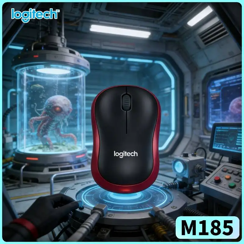 Logitech M185 Coverage-Full Mouse 10m Range 2.4GHz Connection 1000 DPI 12-Month Battery Desktop Laptop Notebook Tool