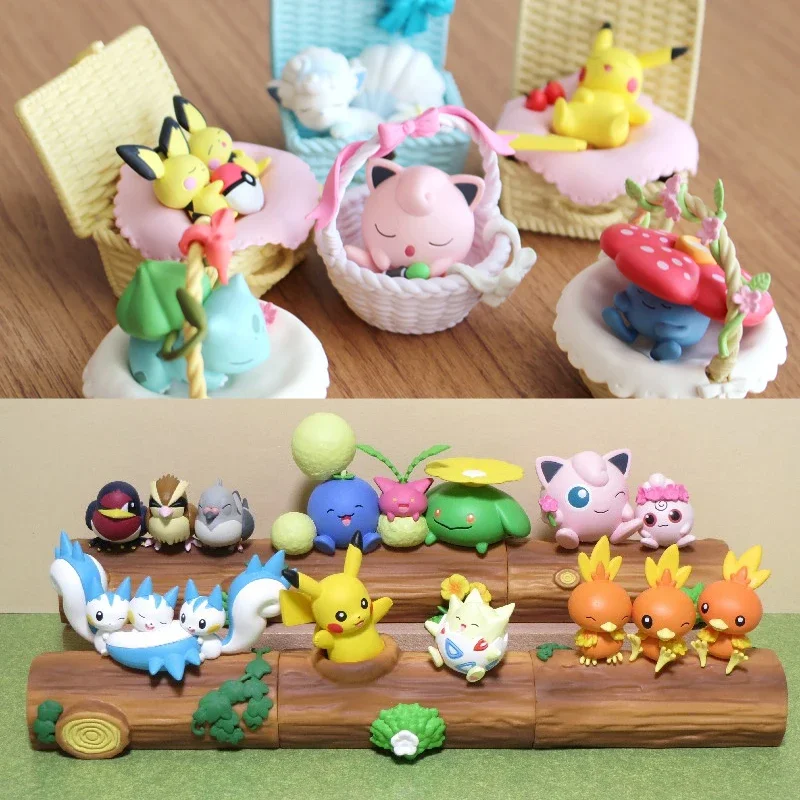 Original Japan Pokemon Re-ment Cute Anime Figure Pikachu Fairy Ball Forest Series Kawaii Miniature Figurine Candy Toys