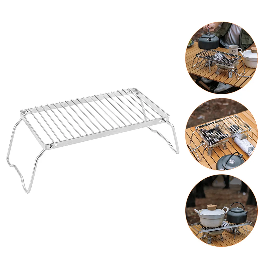 

Grills Bbq Stand Stainless Steel Portable Outdoor Rack Cylinder Grilling Barbecue
