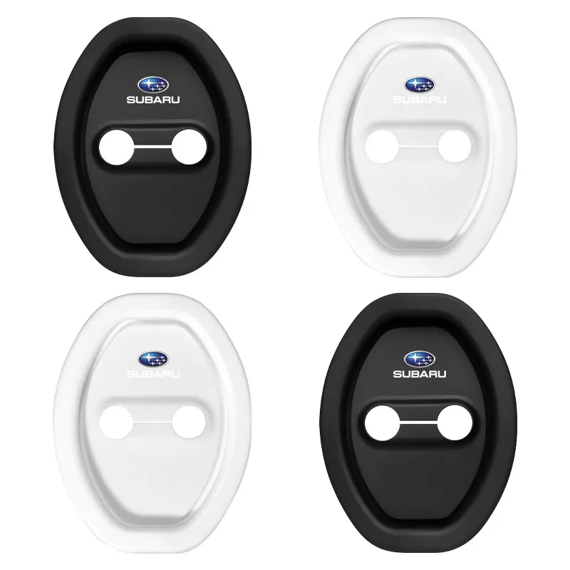 4 قطعة سيليكون قفل باب السيارة حامي غطاء اكسسوارات السيارات التصميم لسوبارو ليجاسي فورستر Outback رالي WRX WRC XV امبريزا #2