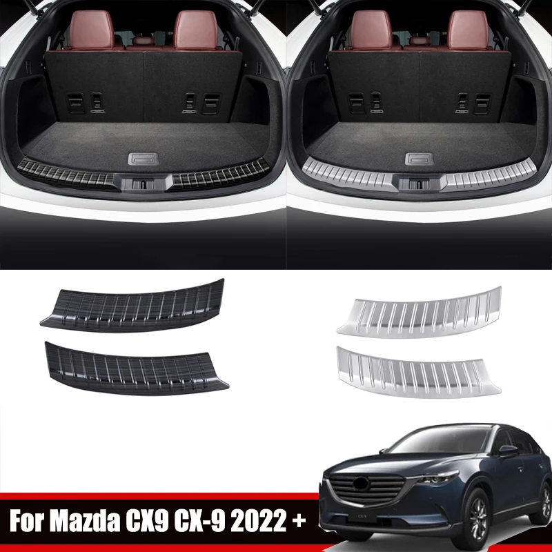 RHD LHD For Mazda CX9 CX-9 2022 2023 Stainless Steel Rear Bumper Protector door Sill Trunk welcome Tread Plate Cover accessories