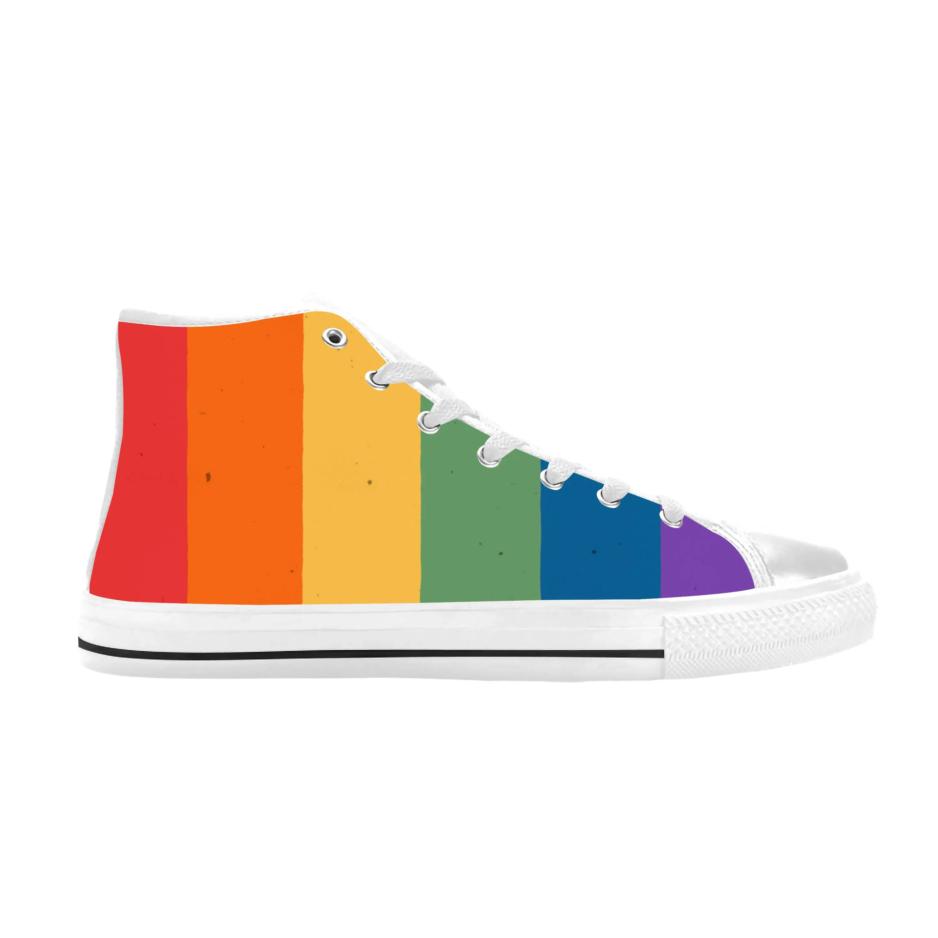 

Rainbow Flag Lgbt Lesbian Gay Bisexuality Lgbtq Casual Cloth Shoes High Top Comfortable Breathable 3D Print Men Women Sneakers