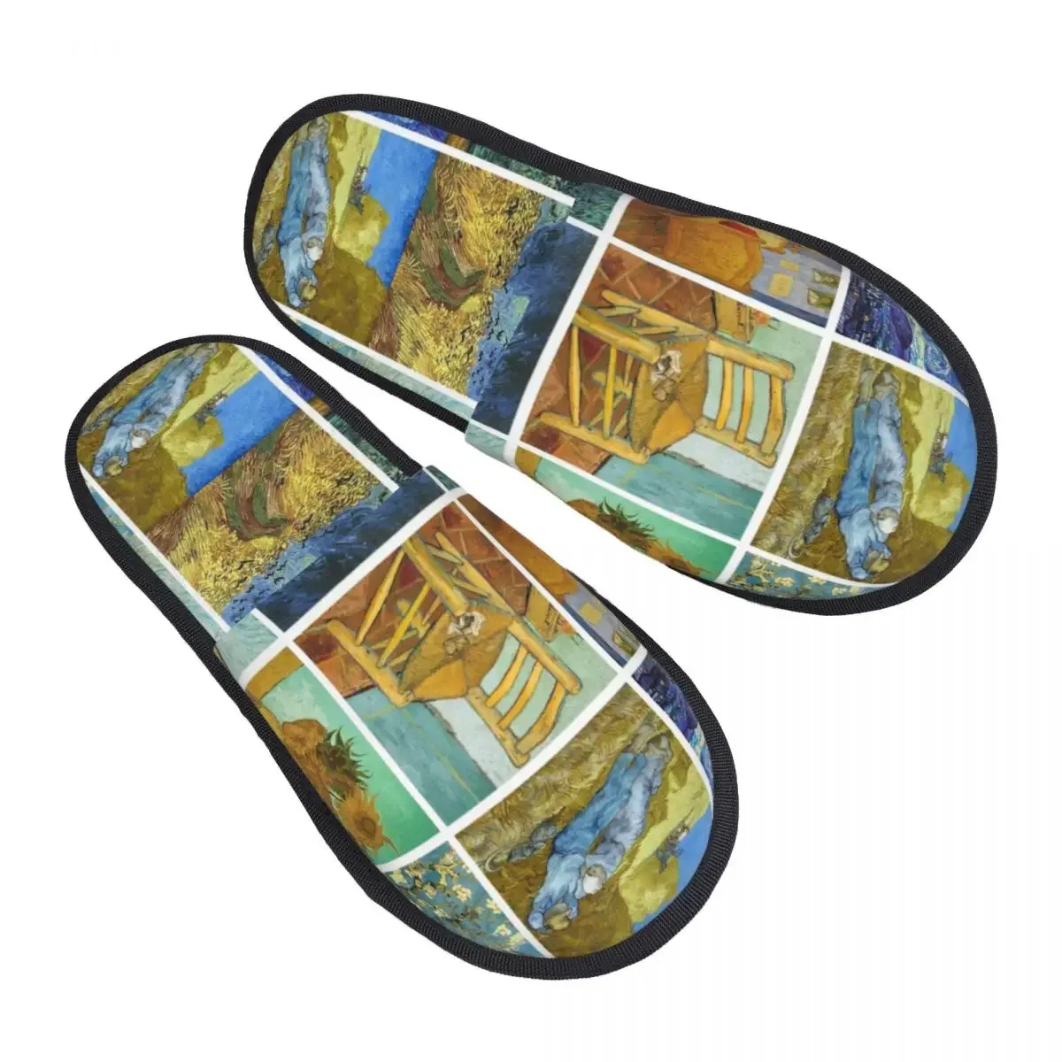 Custom Print Women Vincent Van Gogh Works House Slippers Cozy Warm Art Painting Memory Foam Fluffy Slipper Indoor Outdoor Shoes