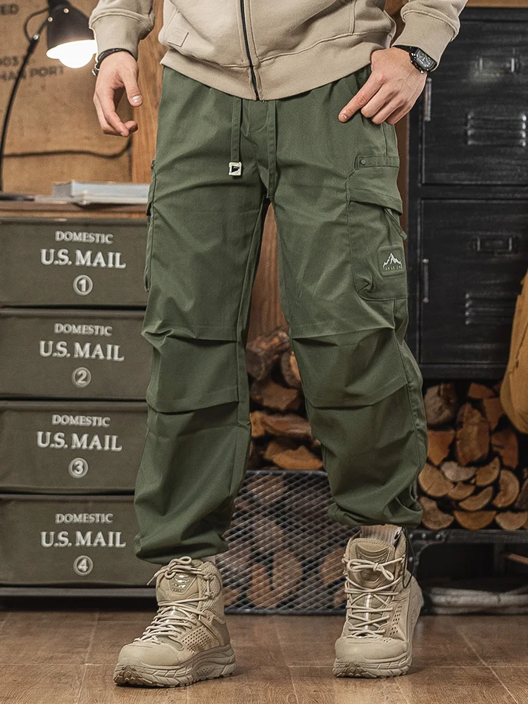

Американские ретро военные рабочие брюки, мужские свободные повседневные весенние новые прямые длинные брюки с манжетами